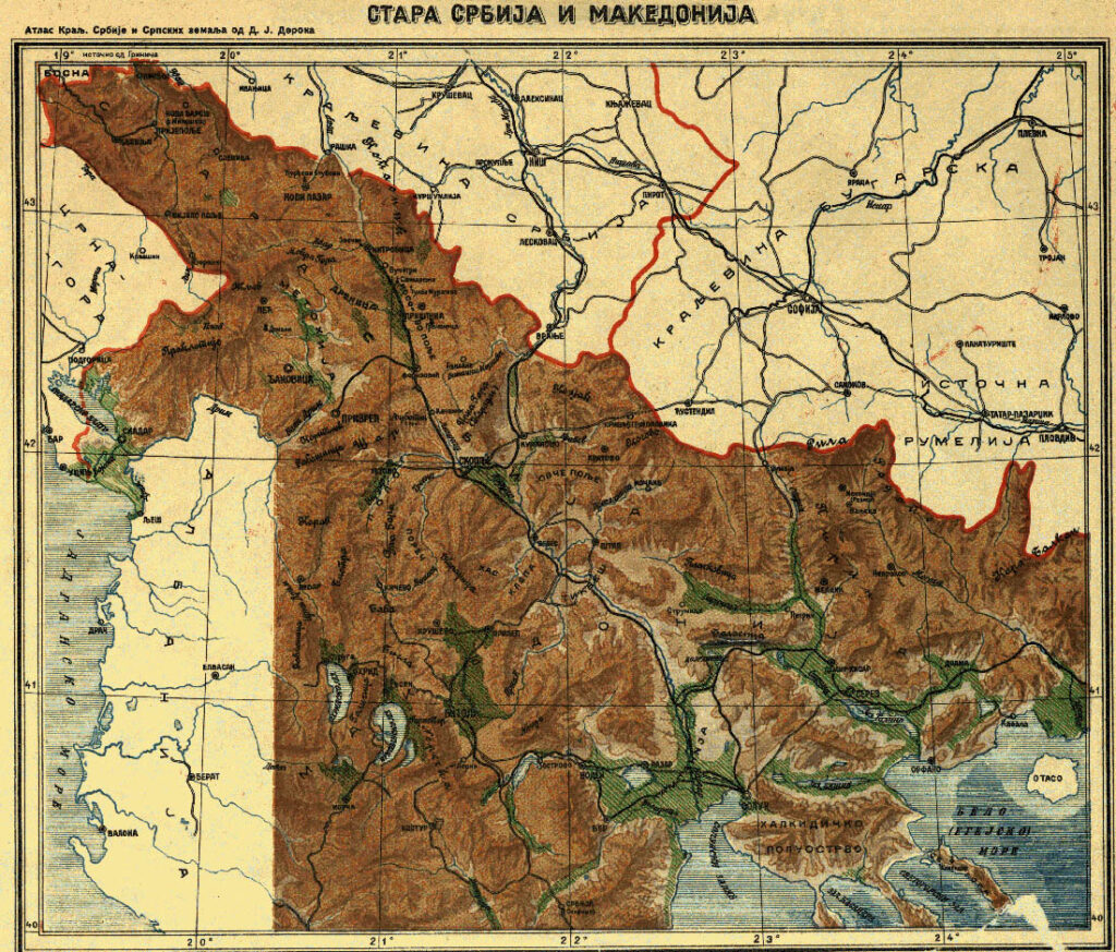 Dragutin Deroko 1911 Atlas Kralj. Srbije i srpskih zemalja